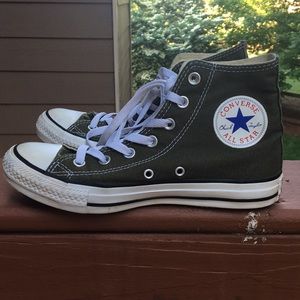 Military green converse high tops